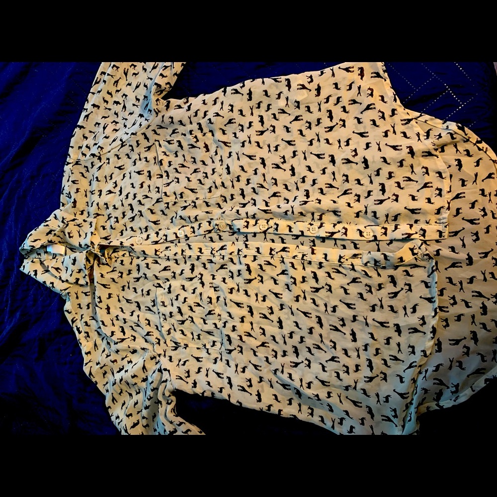 White and Black Blouse